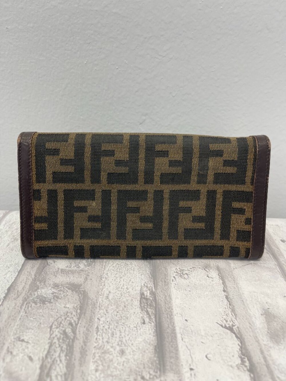 Fendi Zucca FF Canvas Long Wallet w/ Leather Trim - Preowned - Picture 2 of 15